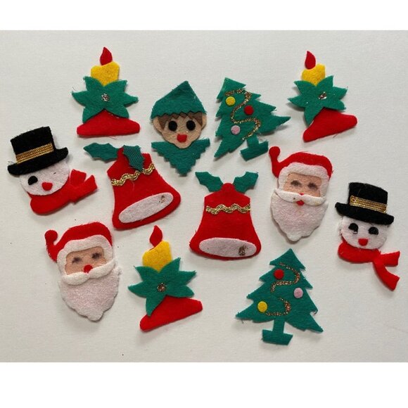Felt Christmas Decals Santa Elf Decorations for Crafting - Picture 1 of 3